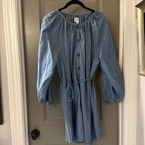 J Crew Blue Chambray Button Front Dress